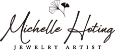logo for Michelle Hoting, Jewelry Artist with 2 ginkgo leaves