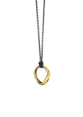 14k gold sculptural pendant necklace with organic texture created using Mitsuro Hikime
