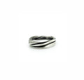sterling silver band style ring with a flowing strata like twist design by Michelle Hoting in mitsuro hikime